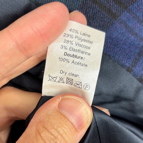 J. Crew Factory black watch plaid blazer 0 Wool blend 22235 academia preppy - Picture 10 of 10